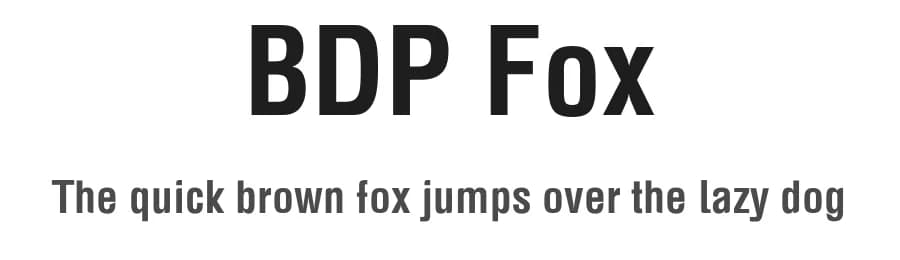 BDP Fox by Álvaro Thomáz — Sans Serif Font