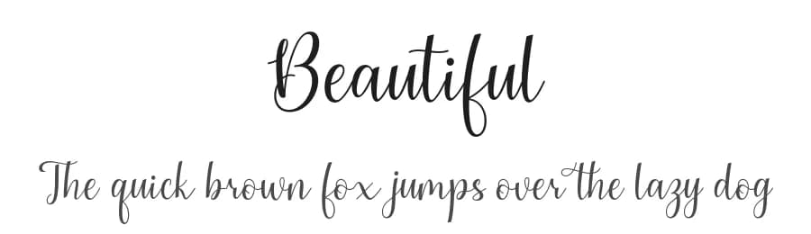 Beautiful by Cut Story — Script Handwritten Font