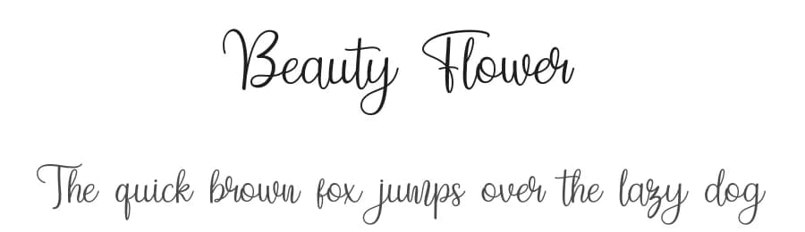 Beauty Flower by Bearytype — Script Handwritten Font