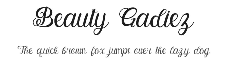 Beauty Gadiez by Alfin Ridhowi — Script Handwritten Font