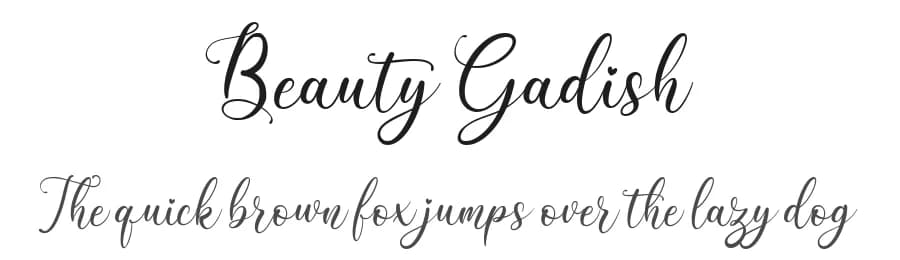 Beauty Gadish by Almeera Studio — Script Handwritten Font