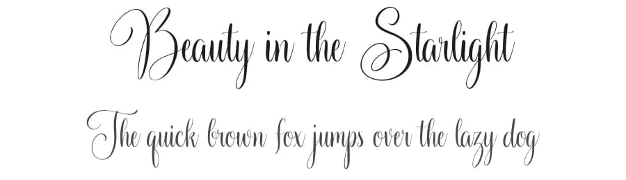 Beauty in the Starlight by Octotype  | Thomas Boucherie — Script Handwritten Font