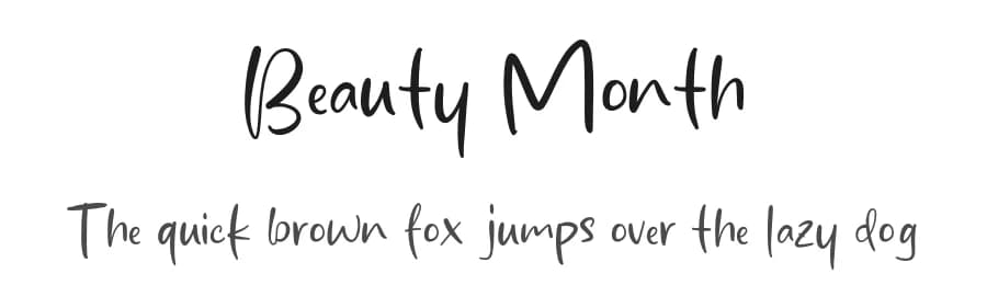 Beauty Month by MJType — Script Handwritten Font