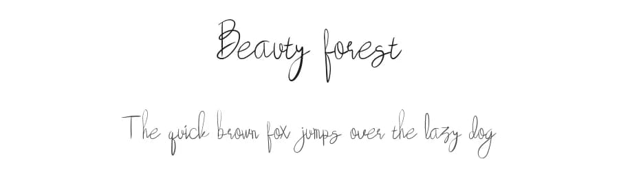 Beauty forest by wonoayu79 — Script Handwritten Font