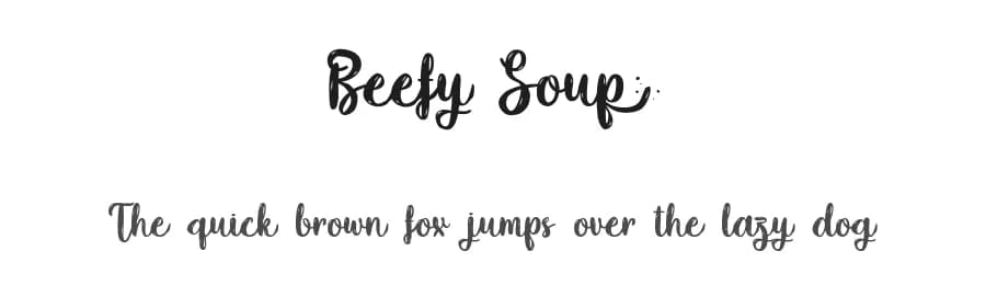 Beefy Soup by Typhoon Type - Suthi Srisopha — Script Handwritten Font