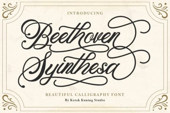 Beethoven Syinthesa Font by Kotak Kuning Studio — Script Handwritten Font