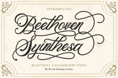 Beethoven Syinthesa Font by Kotak Kuning Studio — Script Handwritten Font — thumbnail 1