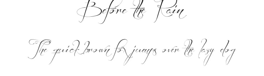 Before the Rain by Måns Grebäck — Script Handwritten Font