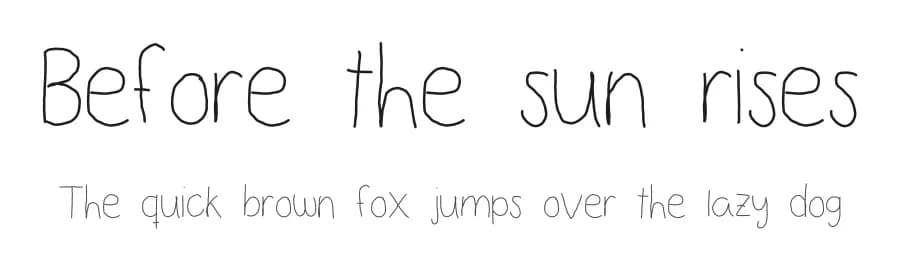 Before the sun rises by D; Jov — Script Handwritten Font