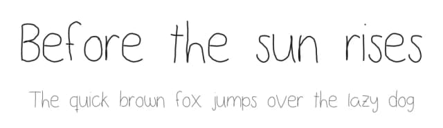 Before the sun rises by D; Jov — Script Handwritten Font