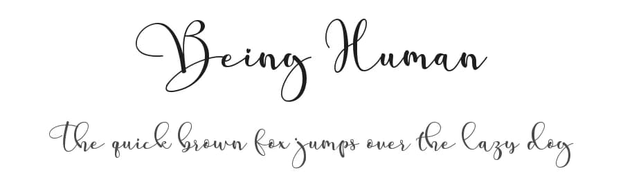 Being Human by Sarif Letter — Script Handwritten Font