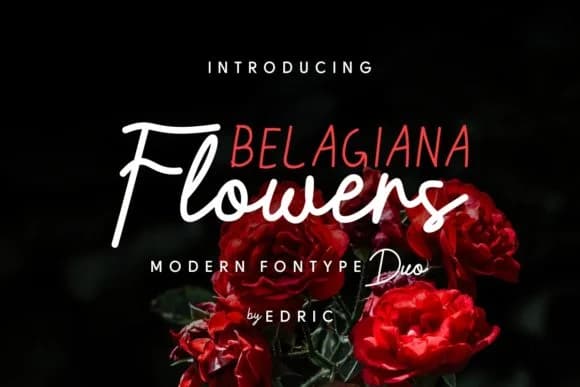 Belagiana Flowers Duo Font by EdricStudio — Script Handwritten Font