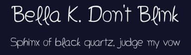 Bella K. Don't Blink by Izabela de Lima — Script Handwritten Font — thumbnail 2