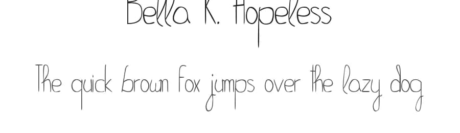 Bella K. Hopeless by Izabela de Lima — Script Handwritten Font