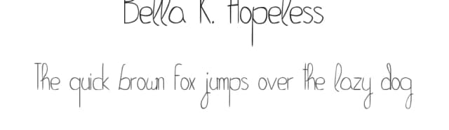 Bella K. Hopeless by Izabela de Lima — Script Handwritten Font