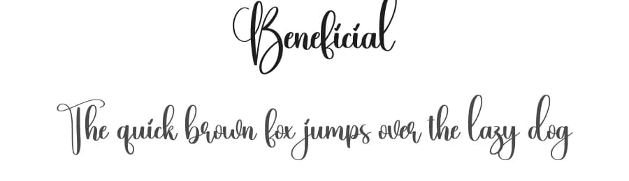 Beneficial by Scratchones — Script Handwritten Font