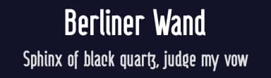 Berliner Wand by Peter Wiegel — Sans Serif Font — thumbnail 2