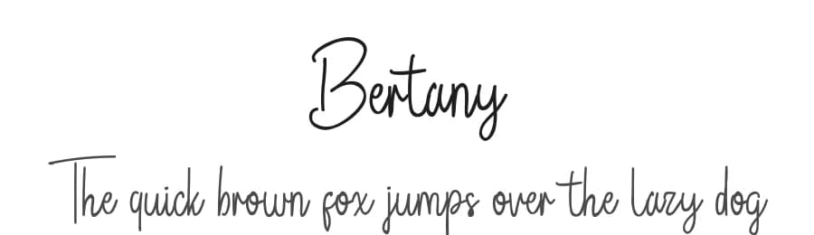 Bertany by share font — Script Handwritten Font