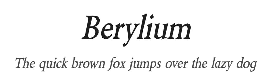 Berylium by Typodermic Fonts — Serif Font
