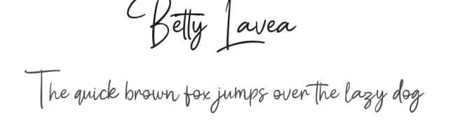 Betty Lavea by HastaType — Script Handwritten Font