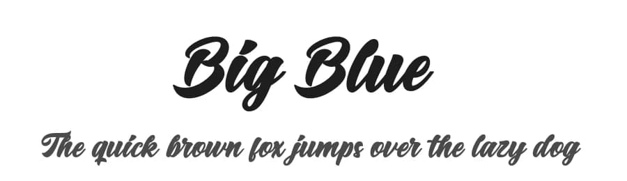 Big Blue by ijem — Script Handwritten Font