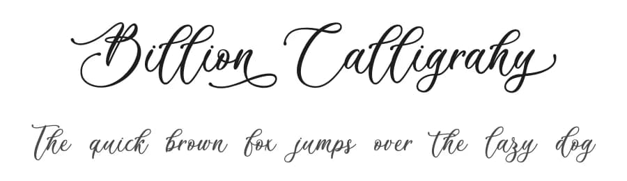 Billion Calligraphy by Typhoon Type - Suthi Srisopha — Script Handwritten Font