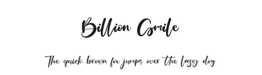 Billion Smile by Kong Font — Script Handwritten Font