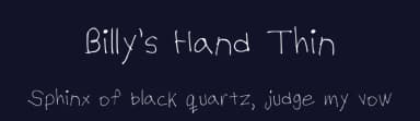 Billy's Hand Thin by Billy England — Script Handwritten Font — thumbnail 2