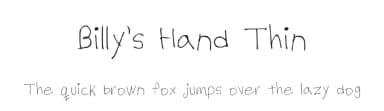 Billy's Hand Thin by Billy England — Script Handwritten Font — thumbnail 1