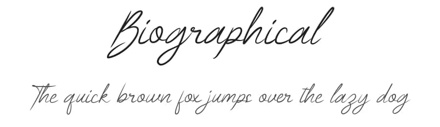 Biographical by VinType — Script Handwritten Font