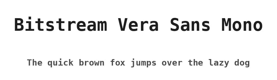 Bitstream Vera Sans Mono by The Gnome Project — Sans Serif Font