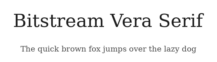 Bitstream Vera Serif by The Gnome Project — Serif Font — preview 1