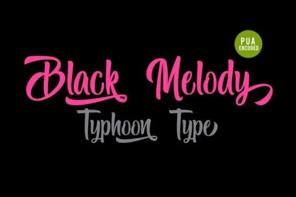 Black Melody Font by Typhoon Type™ — Script Handwritten Font