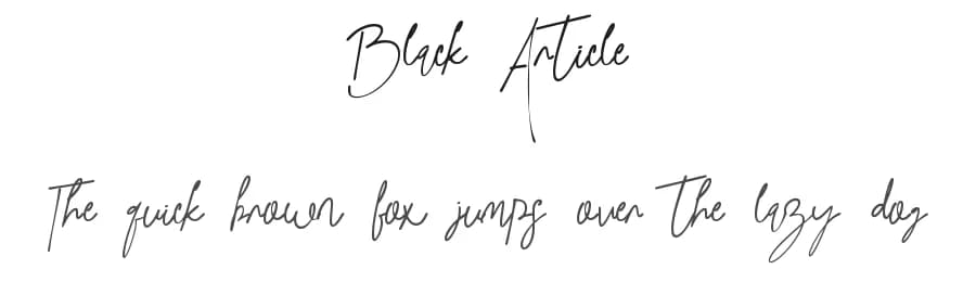 Black Article by Yoga Letter — Script Handwritten Font