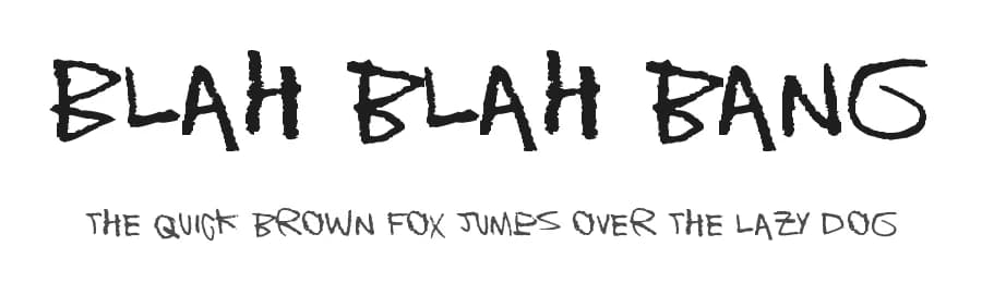 Blah blah bang by Juha Korhonen — Script Handwritten Font
