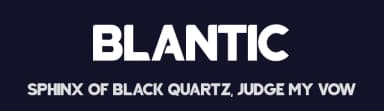 Blantic by zamjump — Sans Serif Font — thumbnail 2