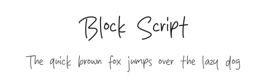 Block Script by MJType — Script Handwritten Font