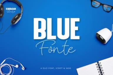 Blue Fonte Duo Font by Khurasan — Script Handwritten Font — thumbnail 1