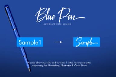 Blue Pen Script Font by suzurantype — Script Handwritten Font — thumbnail 5