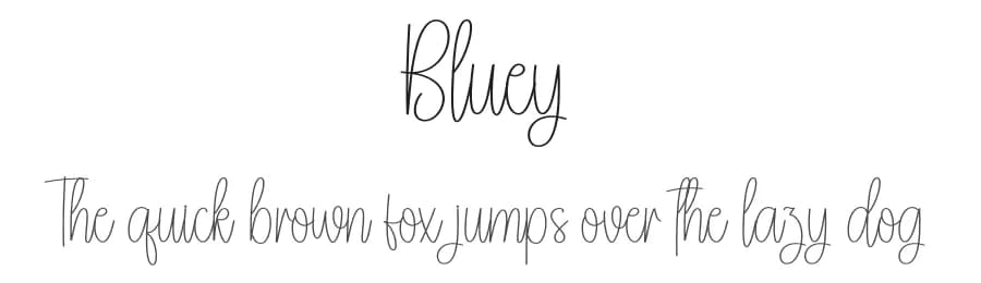 Bluey by Andi Moz — Script Handwritten Font