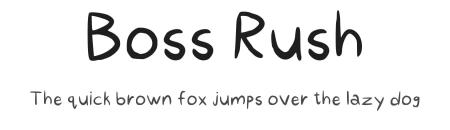 Boss Rush by AlyxAndromeda — Script Handwritten Font