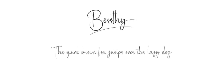 Bossthy by twinletter — Script Handwritten Font