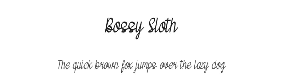 Bossy Sloth by Khabibur Rokhman — Script Handwritten Font