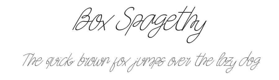 Box Spagethy by Kong Font — Script Handwritten Font