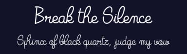 Break the Silence by dcoxy - Greg Medina — Script Handwritten Font — thumbnail 2