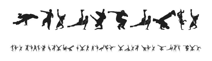 Breakdance by Woodcutter — Dingbats Font