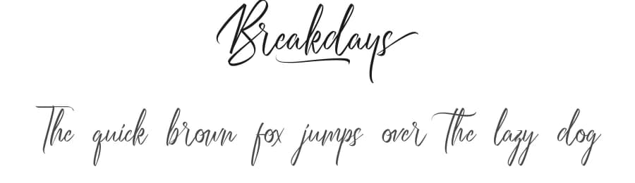 Breakdays by RaisProject — Script Handwritten Font