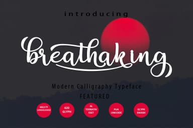 Breathaking Script Font by zulkhairilettering — Script Handwritten Font — thumbnail 1