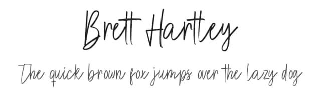 Brett Hartley by Brett Hartley Script — Script Handwritten Font