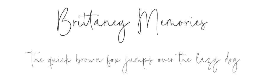 Brittaney Memories by Timur Type — Script Handwritten Font
